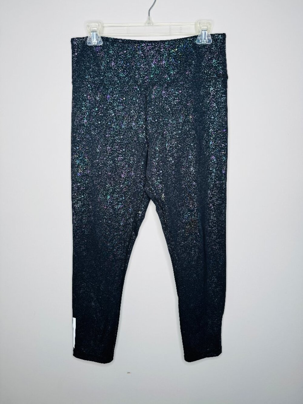 Zyia Active Leggings Reflective Mirage Light n Tight Hi Rise Womens 12 Black Iri
